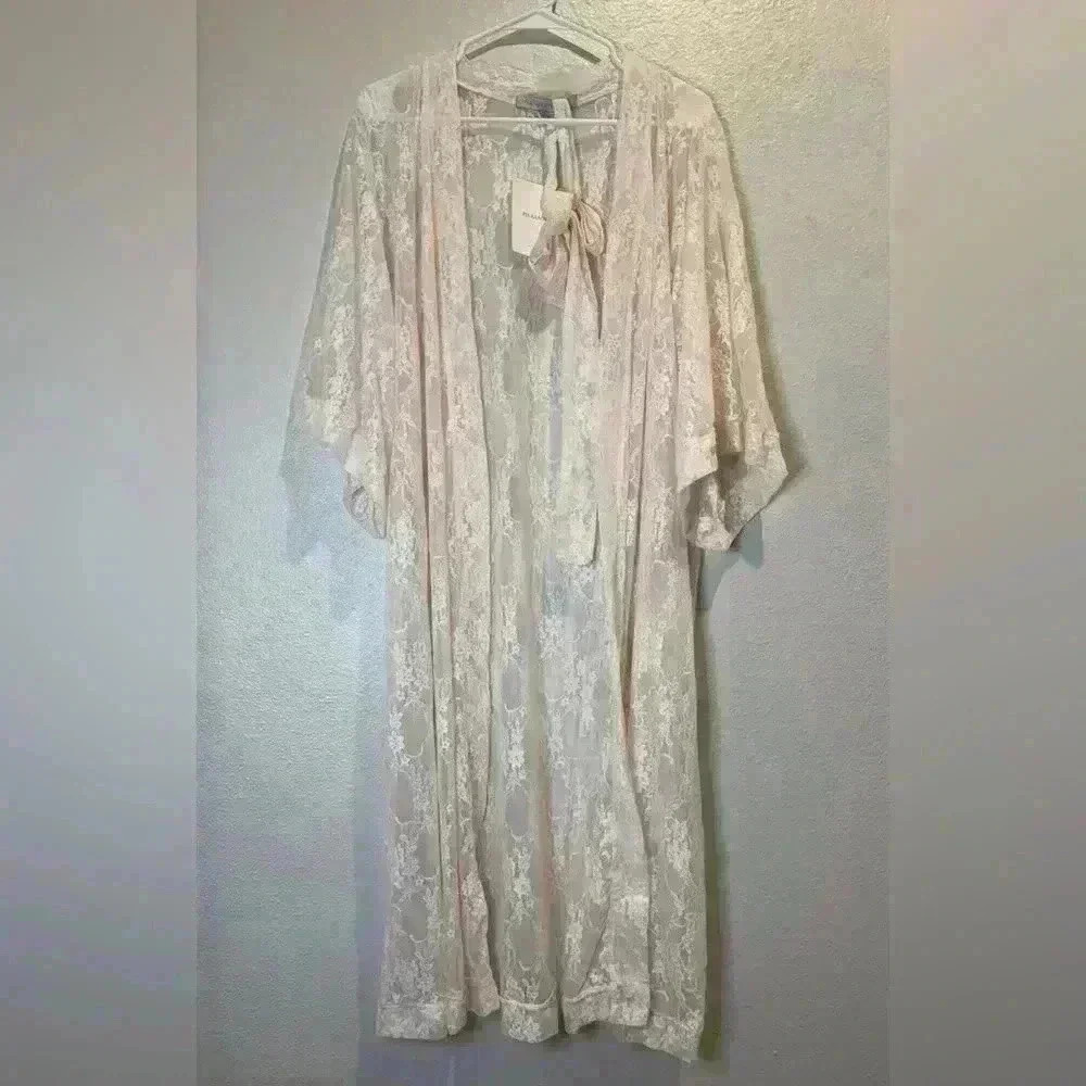 Pia Gladys Perey NWT Women’s Guipure Wedding Sheer Lace Robe  Size 4‎